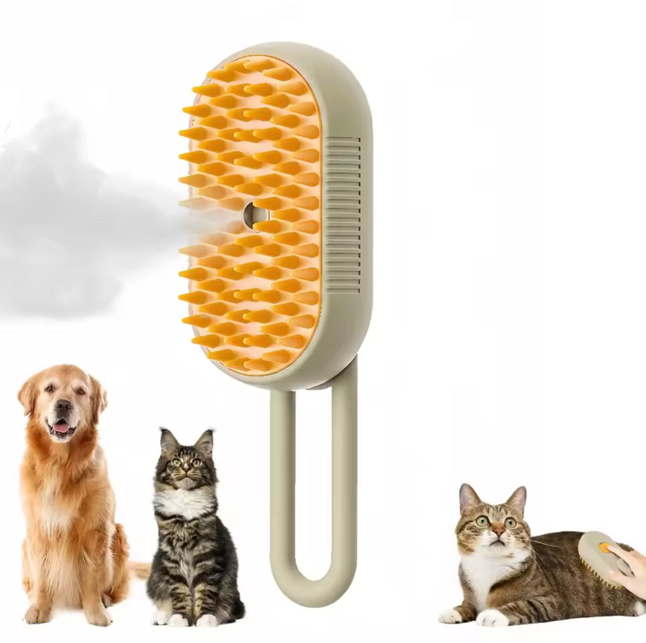 Brosse vapeur, magique pour animaux « chien & chat  » 3-en-1 nettoyage,anti-polis, les massages