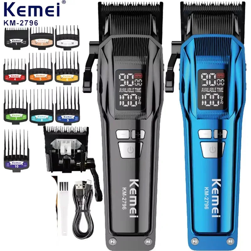 Kemei 2796 Barber Hair Clipper Professional 9000RPM Fade Haircut Machine Electric Trimmer Hair Cutter for Men Brushless Motor