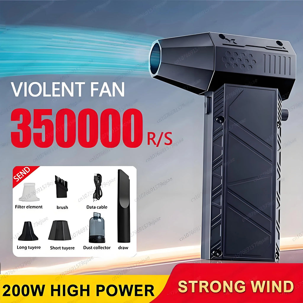 New 350000RPM X6 Electric Violent Fan Blower Vacuum Dust Cleaner Type-C Charge Strong Wind 53m/s Brushless Turbo Jet Blower ﻿