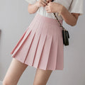 Cutecore Spring Summer New Student Fashion Solid Wear High Waist Half Length Skirts Pleated Women's Clothes Dress Mini Skirt