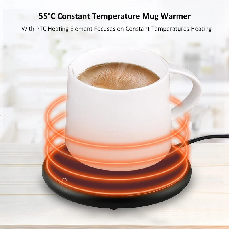 USB Cup Heater Coffee Mug Warmer Electric Milk Tea Cup Heating Coaster Cup Warmer For Home Office USB Desk Cup Warmer