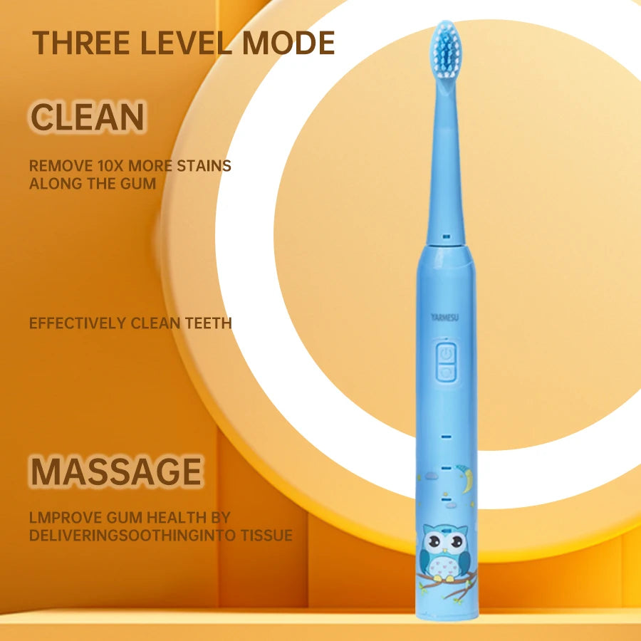 Children's electric toothbrush DuPont soft hair IPX7 waterproof rechargeable type