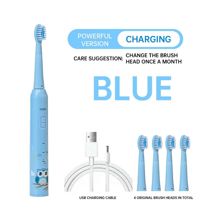 Children's electric toothbrush DuPont soft hair IPX7 waterproof rechargeable type